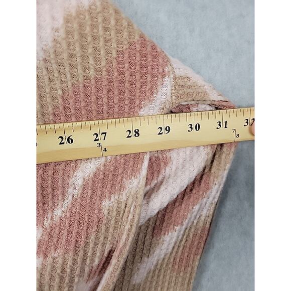 Code X Mode Pink Brown Waffle Knit LS Tie Front Sweater Women's Plus XXL Stretch - Picture 9 of 12
